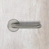 CleanTouch RTD Lever on Round Rose Set with Anti-Bacterial Coating - Satin Chrome