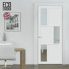 Handmade Eco-Urban Tokyo 3 Pane 3 Panel Solid Wood Internal Door UK Made DD6423G Clear Glass - Eco-Urban® Cloud White Premium Primed