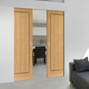 Clementine Oak Absolute Evokit Double Pocket Doors - Prefinished