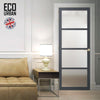 Handmade Eco-Urban Brooklyn 4 Pane Solid Wood Internal Door UK Made DD6308SG - Frosted Glass -  Eco-Urban® Stormy Grey Premium Primed