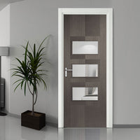 Contemporary grey glazed interior door