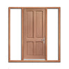 Colonial 4 Panel External Hardwood Door and Frame Set - Two Unglazed Side Screens, From LPD Joinery