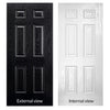 GRP Black & White Colonial 6 Panel Composite Door - Leaded Single Sidelight