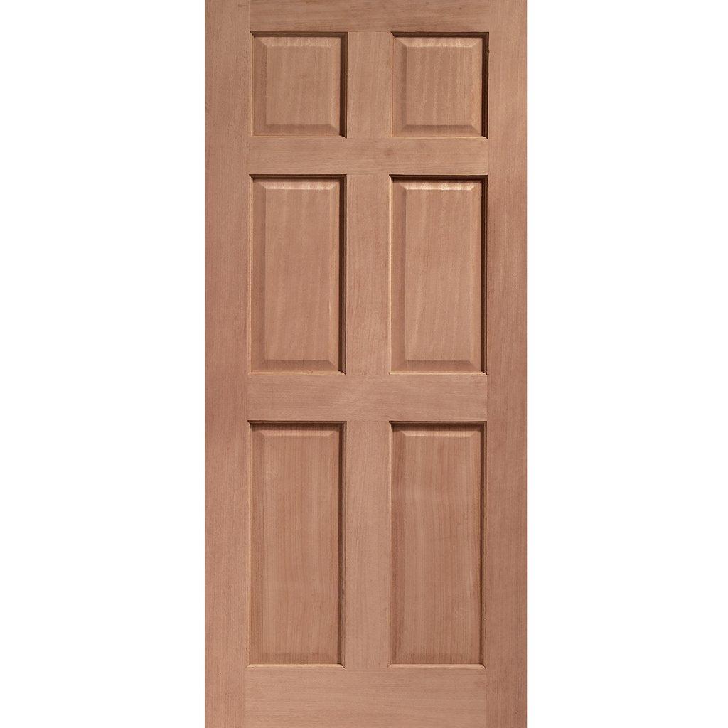 Colonial Exterior 6 Panel Mahogany Wooden Door