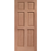 Colonial Exterior 6 Panel Mahogany Wooden Door