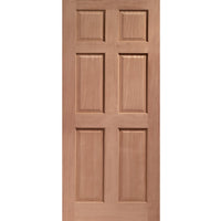 Colonial External Mahogany 6 Panel Double Door and Frame Set