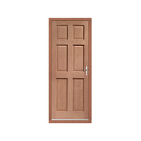 Colonial External Mahogany 6 Panel Door and Frame Set