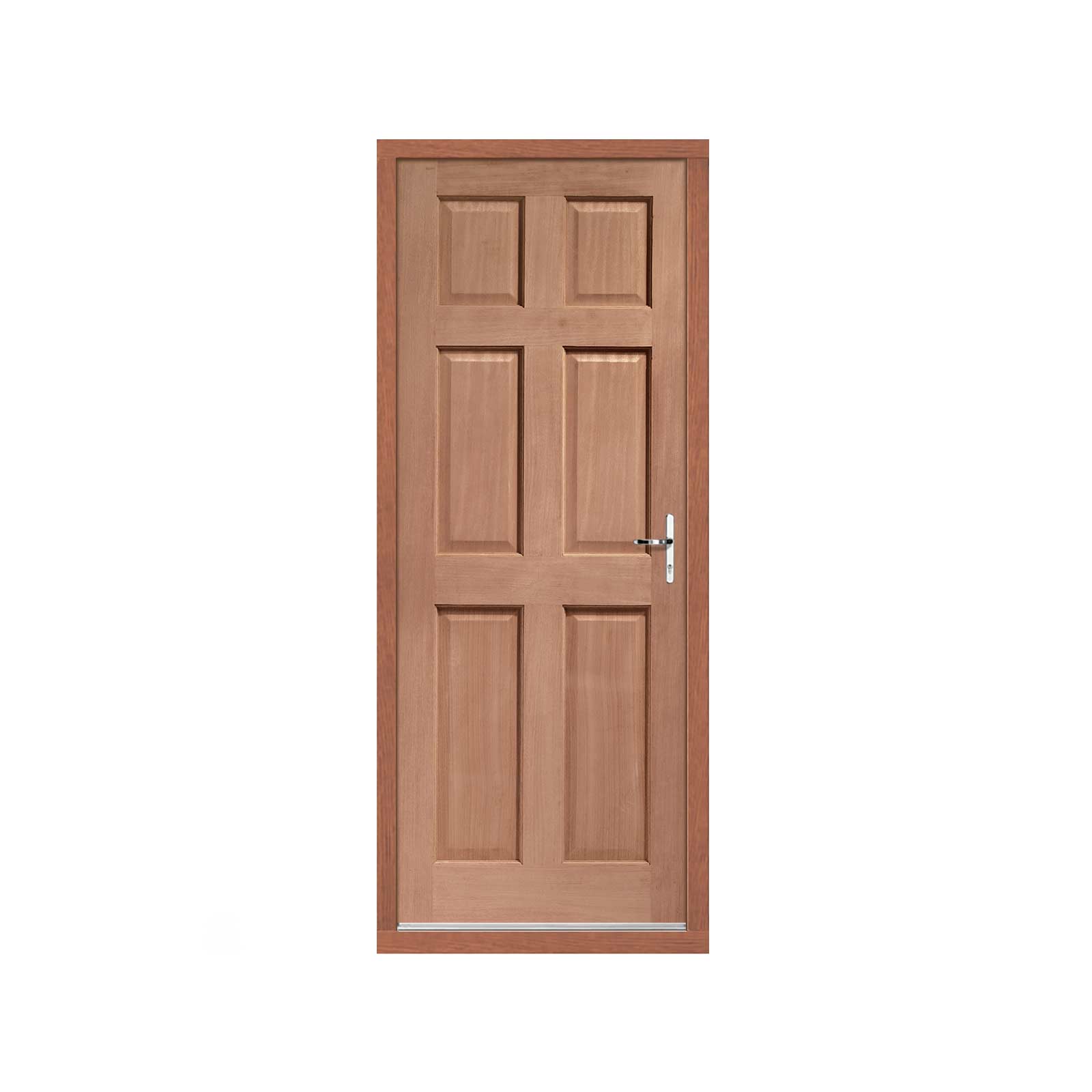 Colonial External Mahogany 6 Panel Door and Frame Set