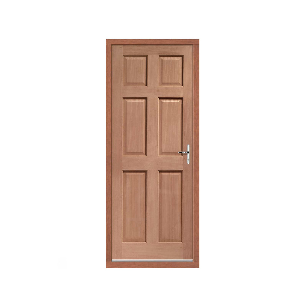 Colonial External Hardwood Wooden 6 Panel Front Door and Frame Set