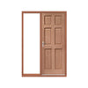 Colonial External Mahogany 6 Panel Door and Frame Set - One Unglazed Side Screen