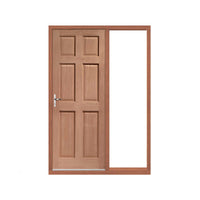 Colonial External Mahogany 6 Panel Door and Frame Set - One Unglazed Side Screen