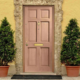 Image: Colonial Exterior 6 Panel Mahogany Wooden Door