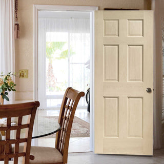 Image: prefinished bespoke colonial oak 6 panel door