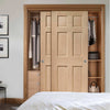 Bespoke Thruslide Colonial Oak 6 Panel 2 Door Wardrobe and Frame Kit