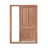 Colonial 4 Panel External Hardwood Door and Frame Set - One Unglazed Side Screen, From LPD Joinery