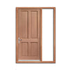 Colonial 4 Panel External Hardwood Door and Frame Set - One Unglazed Side Screen, From LPD Joinery