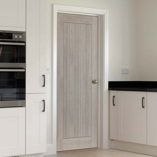 Image: J B Kind Laminates Colorado Grey Coloured Fire Door - 1/2 Hour Fire Rated - Prefinished