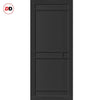 Top Mounted Black Sliding Track & Solid Wood Door - Eco-Urban® Sheffield 5 Panel Solid Wood Door DD6312 - Shadow Black Premium Primed