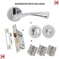 Colorado Status Bathroom Lever on Round Rose - Polished Chrome Handle Pack