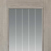 J B Kind Laminates Colorado Grey Coloured Door Pair - Clear Glass - Prefinished