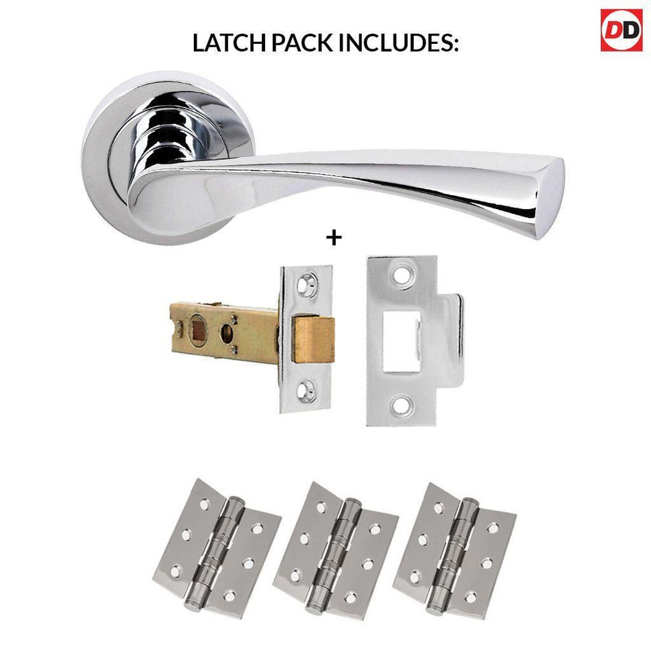 Colorado Status Lever on Round Rose - Polished Chrome Handle Pack