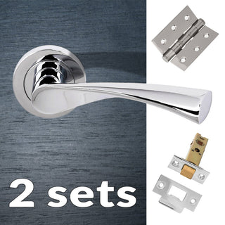 Image: Two Pack Colorado Status Lever on Round Rose - Polished Chrome Handle