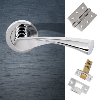 Image: Colorado Status Lever on Round Rose - Polished Chrome Handle Pack