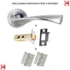 Three Pack Colorado Status Lever on Round Rose - Satin Chrome Handle