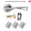 Four Pack Colorado Status Lever on Round Rose - Satin Chrome Handle