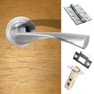 Image: Colorado Status Fire Lever on Round Rose - Satin Chrome Handle Pack