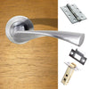 Colorado Status Fire Lever on Round Rose - Satin Chrome Handle Pack