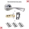 Colorado Status Fire Lever on Round Rose - Satin Chrome Handle Pack