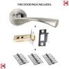 Colorado Status Fire Lever on Round Rose - Satin Nickel Handle Pack