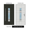 External ThruSafe Aluminium Front Door - 1591 CNC Grooves & Stainless Steel - 7 Colour Options