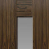 Axis Shaker Walnut Absolute Evokit Double Pocket Door Detail - Clear Glass - Prefinished