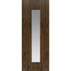 Single Sliding Door & Track - Axis Shaker Walnut Door - Clear Glass - Prefinished