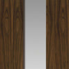 Single Sliding Door & Track - Axis Shaker Walnut Door - Clear Glass - Prefinished