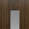 Single Sliding Door & Track - Axis Shaker Walnut Door - Clear Glass - Prefinished