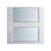 Contemporary 4 Pane Door - Sandblasted Clear Lines - White Primed