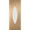 Single Sliding Door & Wall Track - Pesaro Oak Door - Clear Glass - Prefinished