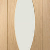 Pesaro Oak Door Pair - Clear Glass - Prefinished