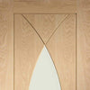 Bespoke Pesaro Oak Glazed Double Frameless Pocket Door Detail - Prefinished