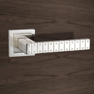 Image: Senza Pari Bianca Lever on Square Rose - Satin Nickel