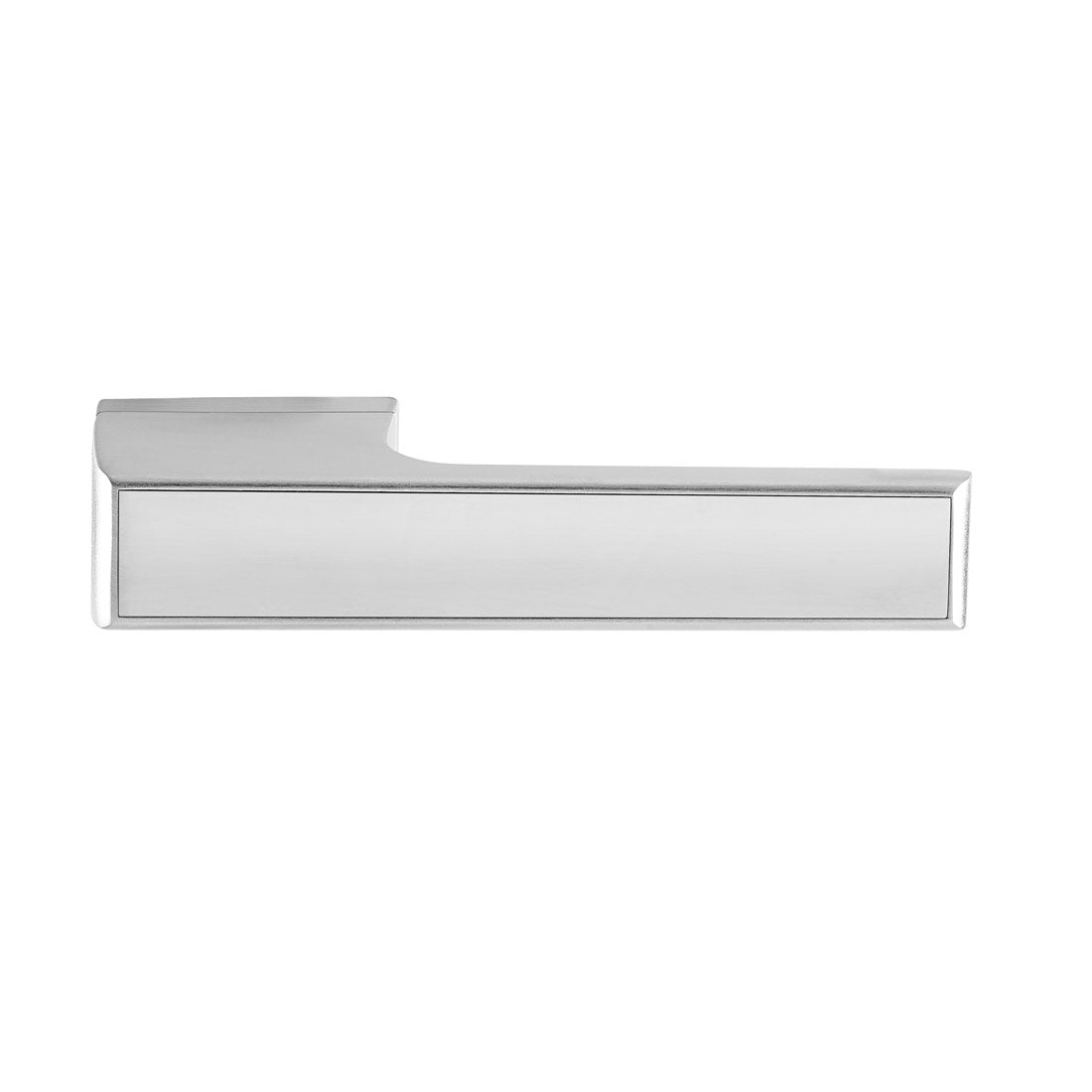 Tupai Rapido VersaLine Tobar Lever on Long Rose - Polished Stainless Steel Decorative Plate - Satin Chrome