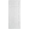 White Fire Door, Contemporary 4 Panel Shaker Door - 1/2 Hour Rated Door