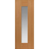 Axis Shaker Oak Absolute Evokit Double Pocket Door Detail - Clear Glass - Prefinished