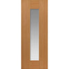 Axis Shaker Oak Absolute Evokit Double Pocket Door Detail - Clear Glass - Prefinished