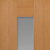 Axis Shaker Oak Absolute Evokit Double Pocket Door Detail - Clear Glass - Prefinished