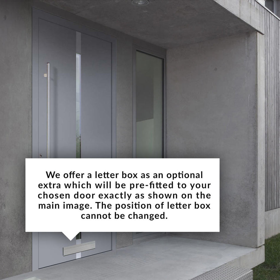 External ThruSafe Aluminium Front Door - 1355 Stainless Steel - 7 Colour Options