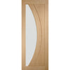 Sirius Tubular Stainless Steel Sliding Track & Salerno Oak Door - Clear Glass - Unfinished